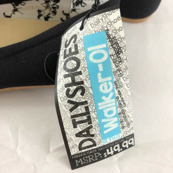 Daily Shoes Womens Canvas Flats Espadrilles Walker-01 Black Slip On Size 9 - Picture 5 of 6